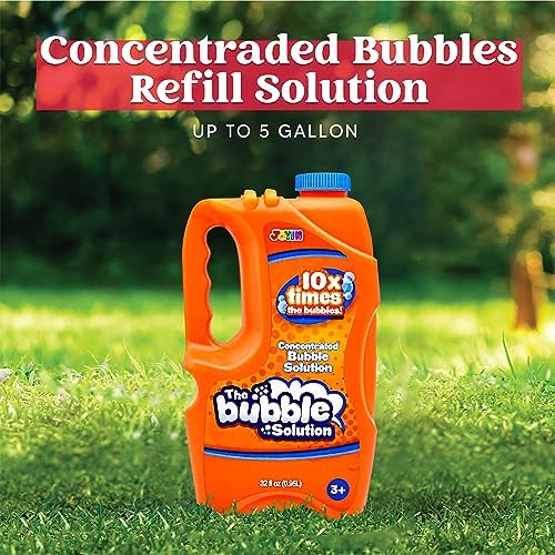 JOYIN 32 oz Bubble Solution Refills (Close to 1L/ 2.5 Gallon), Concentrated Solution for Bubble Machine, Wands, Blower, Easter (Orange)