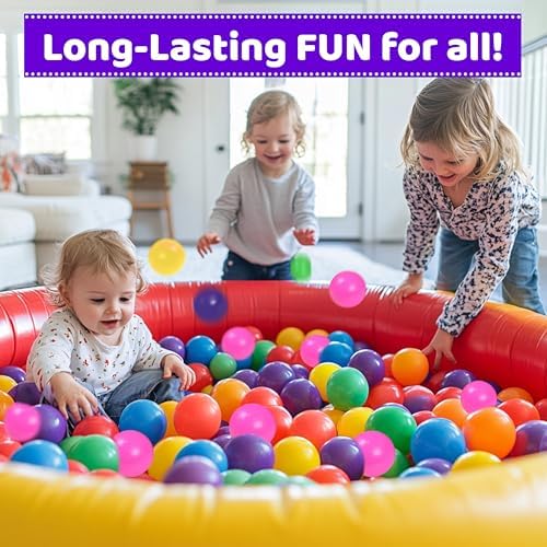 200 Ball Pit Balls for Toddlers with Storage Bag - 7 Bright Colors, Crush Proof, Great Play Toys for Tents, Pools, and Party