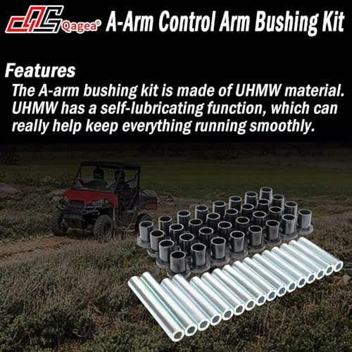 Heavy Duty A-Arm UHMW Control Arm Bushing Kit Replacement for 2005-2010 Polaris Ranger 500 700 800 900 Replace AAB-P-RAN-K1-003 CT-01