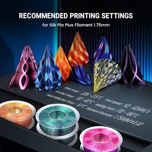 SUNLU Silk Dual Color Pla Filament, Silk PLA 3D Printer Filament 1.75mm, Shiny Silk Texture, Dimensional Accuracy +/- 0.02mm, 1KG Spool (2.2 lbs), PLA Silk Dual Color (Red Gold)