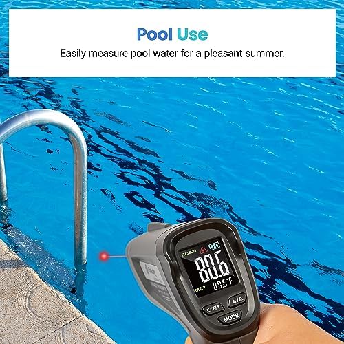 Etekcity Temperature Gun Infrared Thermometer -58ยฐF 1130ยฐF, Digital Laser Heat Gun for Pizza Ovens, Griddles, Meat, Refrigerators, Engines, HVAC, Kitchen & Pool Accessories