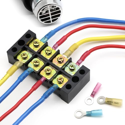 600Pcs Heat Shrink Wire Connectors Electrical Kit - Oiojuct Marine Automotive Crimp Terminals Assortment, Waterproof Ring Fork Spade Electrical Butt Connector