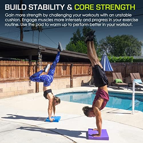 ProsourceFit Exercise Balance Pad – Non-Slip Cushioned Foam Mat & Knee Pad for Fitness and Stability Training, Yoga, Physical Therapy