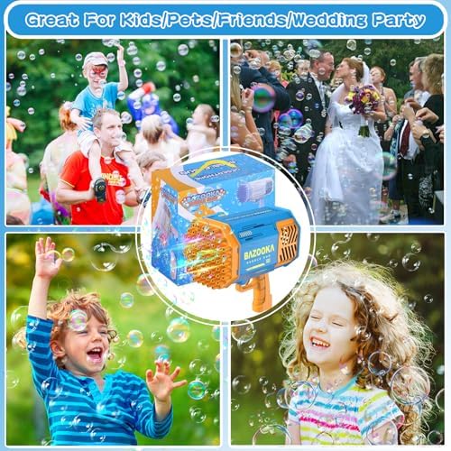 Bubble Machine Gun Kids Toys, Bubble Gun with Colorful Lights and Thousands Bubbles, Outdoor Toy Birthday Party Favors for Boys Girls Age 3 4 5 6 7 8 9 10 11 12 Years Old