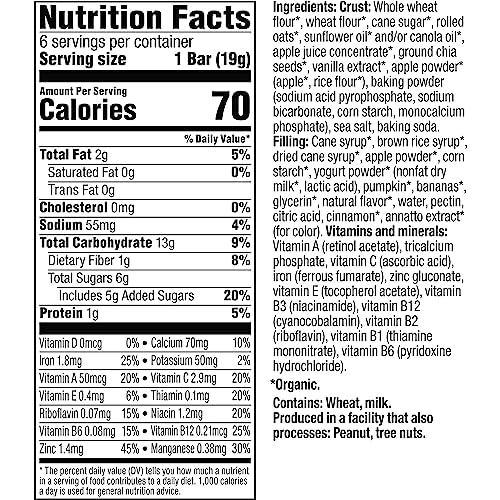 Plum Organics Mighty Snack Bars - Pumpkin and Banana - 0.67 oz Bars (Pack of 48) - Organic Fruit and Vegetable Toddler Food Snack Bars