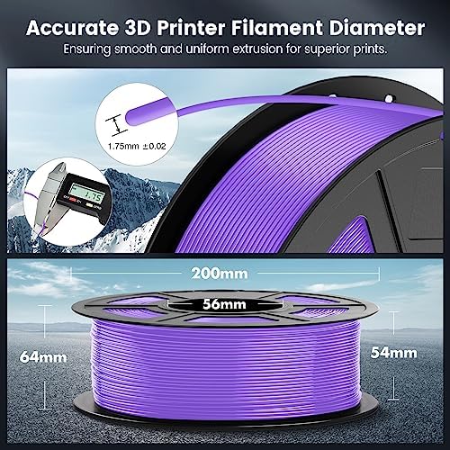 SUNLU PLA 3D Printer Filament PLA Filament 1.75mm, Neatly Wound 3D Printing Filament 1.75mm, Dimensional Accuracy +/- 0.02 mm, Fit Most FDM 3D Printers, 1kg Spool (2.2lbs), Purple