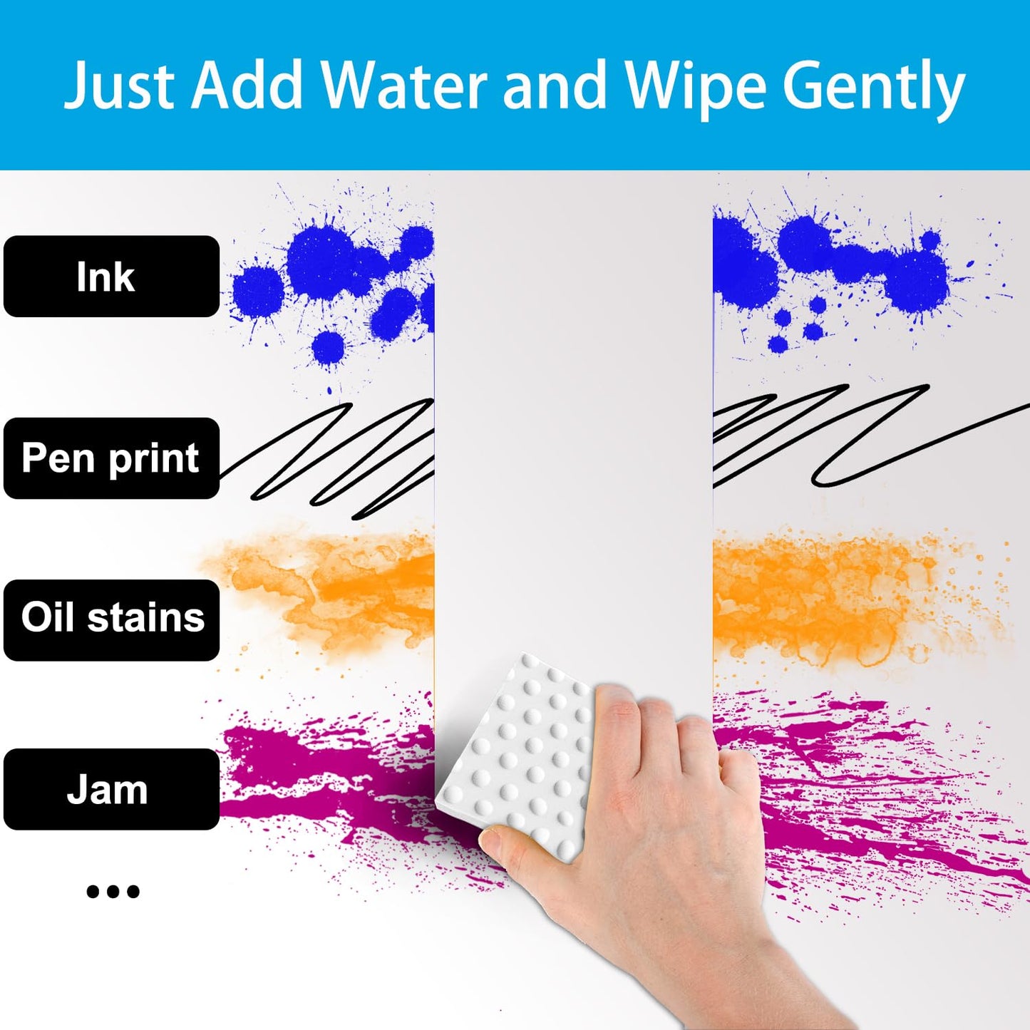 SmilinFit Magic Sponge Erasers, 50 Pack 2X Density Stronger Melamine Sponge Foam Pads, Multi-Functional Household Cleaning Supplies Cleaner for Kitchen, Bathroom, Bathtub, Sink, Wall Cleaner