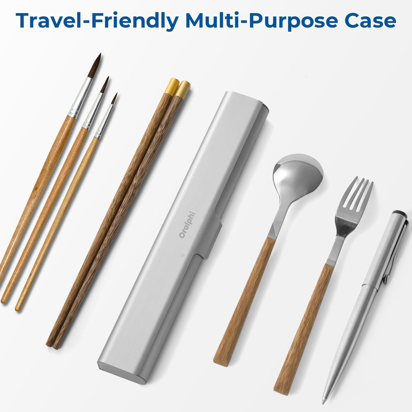 Oralphi 2 Pack Aluminum Toothbrush Travel Case, Portable Travel Toothbrush Holder, Durable Manual Toothbrush Box Container for Traveling, Bathroom, Camping, Business Trip