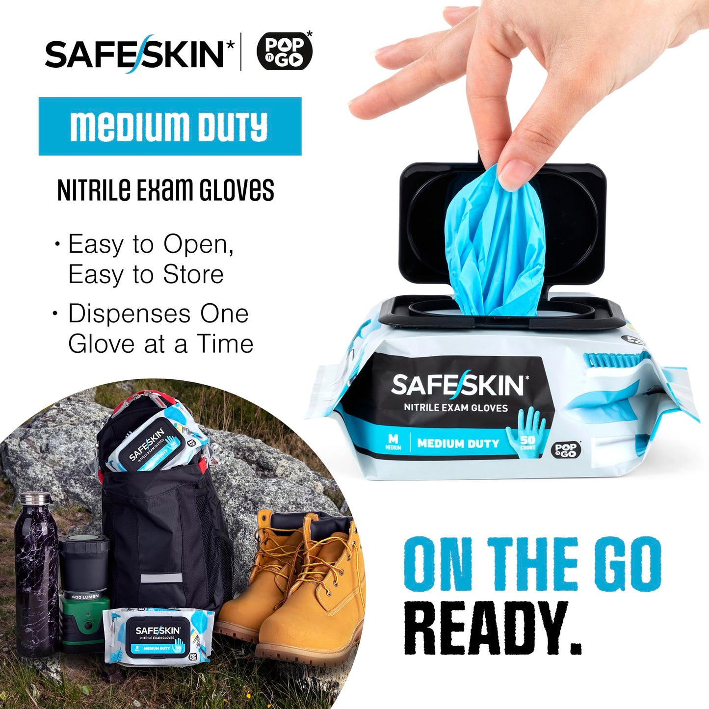 SAFESKIN Nitrile Disposable Gloves in Pack of 200, Medium Duty, Small Size, Powder Free - Food Handling, First Aid, Cleaning