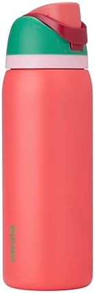 Owala FreeSip Insulated Stainless Steel Water Bottle with Straw for Sports, Travel, and School BPA-Free Sports Water Bottle, 32 oz, Strawberry Field