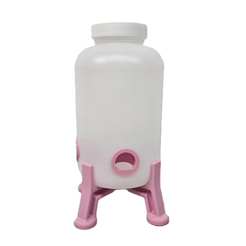 Quail Feeder Container with Feeding Ports and Stand | Ports are 3D Printed | Made in USA (4-Quart, Pink)