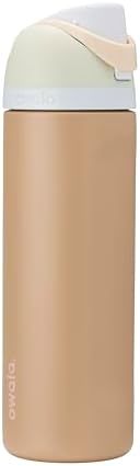 Owala FreeSip Insulated Stainless Steel Water Bottle with Straw for Sports and Travel, BPA-Free Sports Water Bottle, 24 oz, Mint/Brown, Muddy Buddy