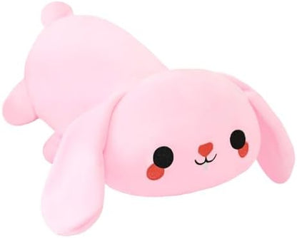 SQEQE Weighted Bunny Plush, Weighted Bunny Stuffed Animal, Cute Plushies Soft Pink Pillow Toy Gift for Kids Adults 13.8 Inch, 1.6 Lbs