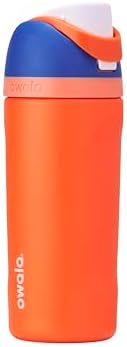 Owala Kids FreeSip Insulated Stainless Steel Water Bottle with Straw for Sports, Travel, and School BPA-Free Sports Water Bottle, 16 oz, Blue Citrus