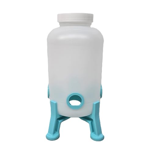 Quail Feeder Container with Feeding Ports and Stand | Ports are 3D Printed | Made in USA (4-Quart, Baby Blue)