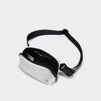 Pander Two Way Zipper Fanny Pack Nylon Everywhere Belt Bag for Women, Water Repellent Waist Packs, Crossbody Bags with Adjustable Strap (White).