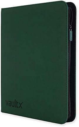 Vault X 12 XL Pocket Trading Card Zip Binder - 624 cards, Premium Exo-Tec Album Material, 26 Side-Loading Pages, Folder for Collectible Card Games, Sports, TCG (Green)