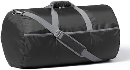 Amazon Basics 32.4" Extra Large Foldable Duffle Bag for Travel & Storage, with Exterior/Interior Zippered Pockets, Lightweight/Durable Nylon Material, 50-LBS Capacity, 9254 Cubic Inch (150L), Black