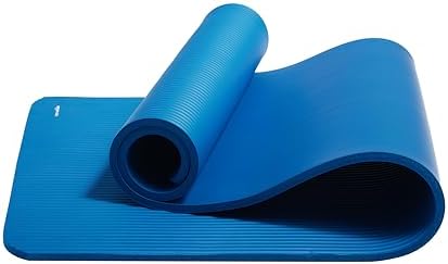 Amazon Basics 1/2 Inch Extra Thick Exercise Yoga Mat with Carrying Strap, Cushioned Support, for Fitness and Gym Workouts