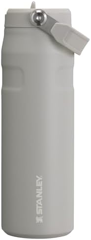 Stanley IceFlow Flip Straw 2.0 Water Bottle 24 OZ | Built-In Straw with Larger Opening | Lightweight & Leak-Resistant | Insulated Stainless Steel | BPA-Free | Ash