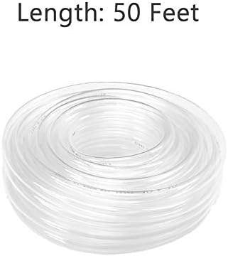 Eastrans 50ft x 5/8" ID Clear Vinyl Tubing, Flexible Hybrid PVC Tubing Hose, Lightweight Plastic Tube UV Chemical Resistant Vinyl Hose, BPA Free and Non Toxic