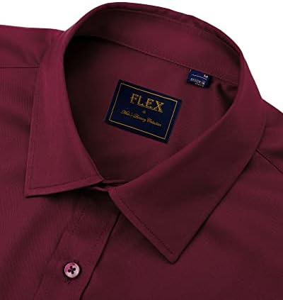 J.VER Men's Dress Shirts Solid Long Sleeve Stretch Wrinkle-Free Formal Shirt Business Casual Button Down Shirts