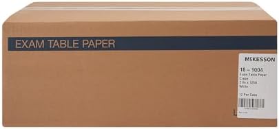 McKesson Medical Exam Table Paper [12 Rolls] – Bed Table Sheet Cover Ideal for Diaper Changing, Waxing, Nursing, Chiropractor, Patternmaking, Tracing - Economy Crepe Paper Roll - White, 21 in x 125 ft