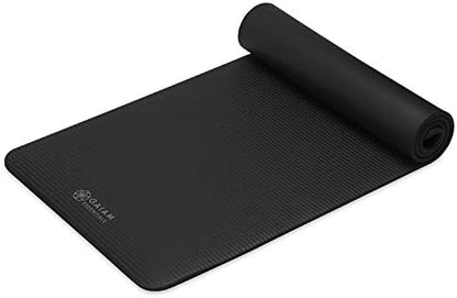 Gaiam Essentials Thick Yoga Mat Fitness & Exercise Mat with Easy-Cinch Carrier Strap,72"L X 24"W X 2/5 Thick, 10mm