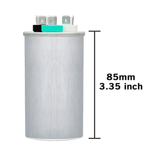 30/5 uF 30+5 MFD 370VAC or 440VAC Dual Run Start Round A/C Capacitor CBB65 CBB65B Air Conditioner Capacitors for AC Unit Fan Motor Start or Heat Pump or Condenser Straight Cool