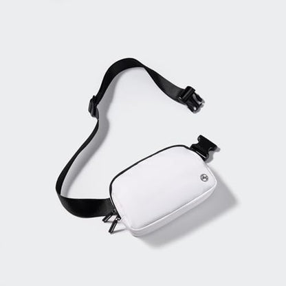 Pander Two Way Zipper Fanny Pack Nylon Everywhere Belt Bag for Women, Water Repellent Waist Packs, Crossbody Bags with Adjustable Strap (White).