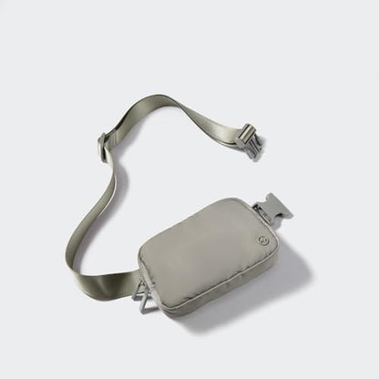 Pander Two Way Zipper Fanny Pack Nylon Everywhere Belt Bag for Women, Water Repellent Waist Packs, Crossbody Bags with Adjustable Strap (Grey Sage).