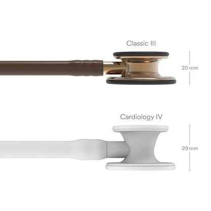 3M Littmann Classic III Monitoring Stethoscope, 5809, More Than 2X as Loud, Weighs Less, Stainless Steel Copper-Finish Chestpiece, 27" Chocolate Tube, Copper Stem and Headset