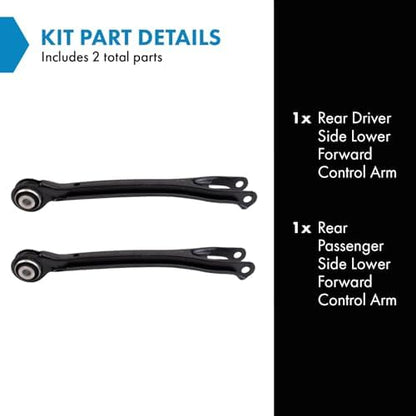 TRQ Rear Lower Control Arm Set Compatible with 12-15 C250 08-14 C300 08-15 C350 08-11 C63 AMG 15-17 CLS400 12-18 CLS550 14-16 E250 10-16 E350 10-14 E550 10-11 E63 AMG 13-15 GLK250 10-15 GLK350
