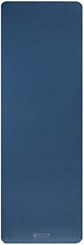 Gaiam Essentials Thick Yoga Mat Fitness & Exercise Mat with Easy-Cinch Carrier Strap,72"L X 24"W X 2/5 Thick, 10mm