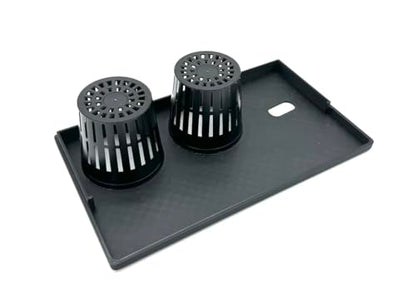 AquaClear Series Planter Lids / 2" Pots/Various Substrate Options/Fully Customizable/Compatible with Fluval AquaClear Filters (AquaClear 50/2 Pot, No Substrate, Black)