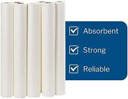 McKesson Medical Exam Table Paper [12 Rolls] – Bed Table Sheet Cover Ideal for Diaper Changing, Waxing, Nursing, Chiropractor, Patternmaking, Tracing - Economy Crepe Paper Roll - White, 21 in x 125 ft