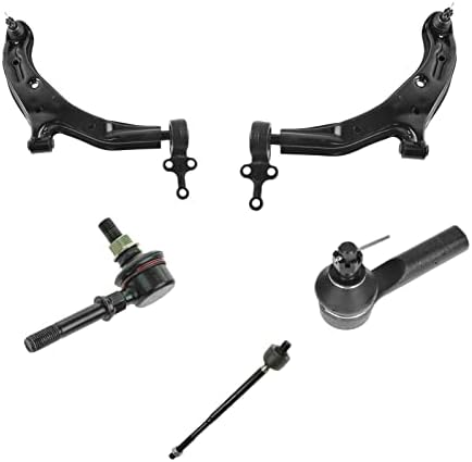 TRQ Front Steering & Suspension Kit Control Arm with Ball Joint Sway Bar Stabilizer Link Tie Rod Compatible with 2001-2006 Nissan Sentra