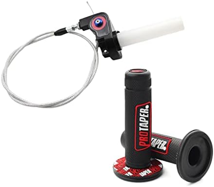 Linekong 7/8" 22mm Twist Throttle Grips Cable for CRF KLX TTR 110 125 150 200 250 cc Dirt Pit Bike (Red