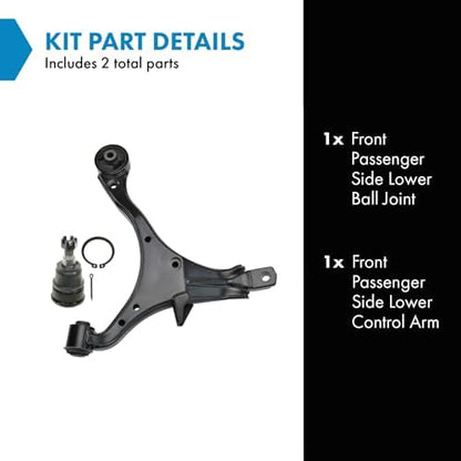 TRQ Front Right Lower Control Arm with Ball Joint Set Passenger Side Compatible with 2002-2006 Honda CR-V