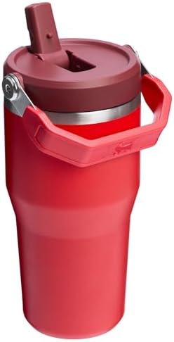 Stanley IceFlow 2.0 Flip Straw Tumbler with Handle 20 oz | Twist On Lid and Flip Up Straw | Leak Resistant Water Bottle | Insulated Stainless Steel | BPA-Free | Chili Red