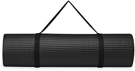 Gaiam Essentials Thick Yoga Mat Fitness & Exercise Mat with Easy-Cinch Carrier Strap,72"L X 24"W X 2/5 Thick, 10mm
