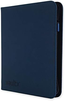 Vault X 12 XL Pocket Trading Card Zip Binder - 624 cards, Premium Exo-Tec Album Material, 26 Side-Loading Pages, Folder for Collectible Card Games, Sports, TCG (Blue)