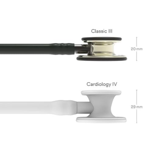 3M Littmann Classic III Monitoring Stethoscope, 5861, More Than 2X as Loud, Weighs Less, Stainless Steel Champagne-Finish Chestpiece, 27" Black Tube, Smoke Stem, and Headset