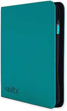 Vault X 12 Pocket Trading Card Zip Binder - 480 cards, Premium Exo-Tec Album Material, 20 Side-Loading Pages, Folder for Collectible Card Games, Sports, TCG (Teal)