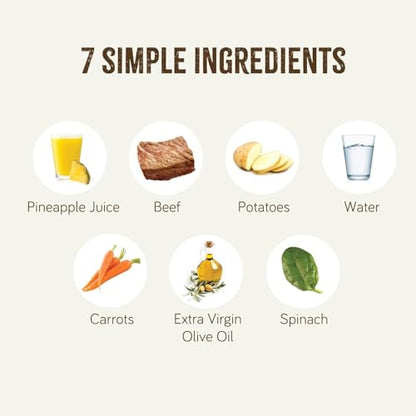 Real Food Blends Beef, Potatoes & Spinach - Pureed Food Meals for Tube Feeding with Protein, Vegetables & Fruits - 330 Calories for Lunch & Dinner - 9.4 oz (Pack of 12)