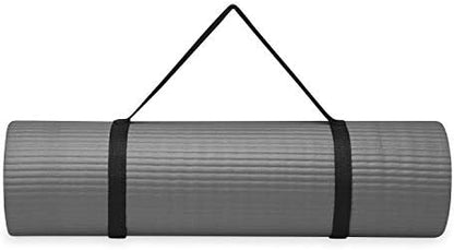 Gaiam Essentials Thick Yoga Mat Fitness & Exercise Mat with Easy-Cinch Carrier Strap,72"L X 24"W X 2/5 Thick, 10mm