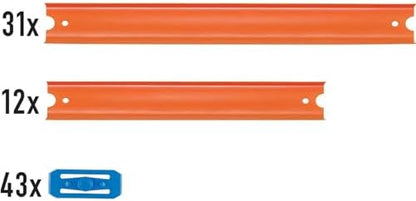 Bundle of Hot Wheels Track Builder Car & Mega Track Pack, 87 Component Parts for 40-ft of Track & 1:64 Scale Toy Car (Amazon Exclusive) + City Track Pack, 10 Component Parts, 1:64 Scale Vehicle