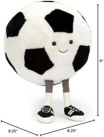Jellycat Amuseables Soccer Ball Stuffed Toy, 12 inches - Soccer Ball Plush Gift for Sports Fans