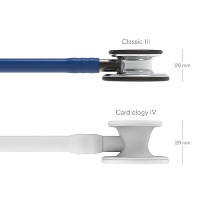 3M Littmann Classic III Monitoring Stethoscope, 5863, More Than 2X as Loud, Weighs Less, Stainless Steel Mirror-Finish Chestpiece, 27" Navy Blue Tube, Smoke Stem, and Headset