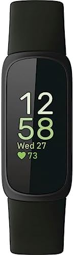 Fitbit Inspire 3 Health &-Fitness-Tracker with Stress Management, Workout Intensity, Sleep Tracking, 24/7 Heart Rate and more, Midnight Zen/Black One Size (S & L Bands Included)